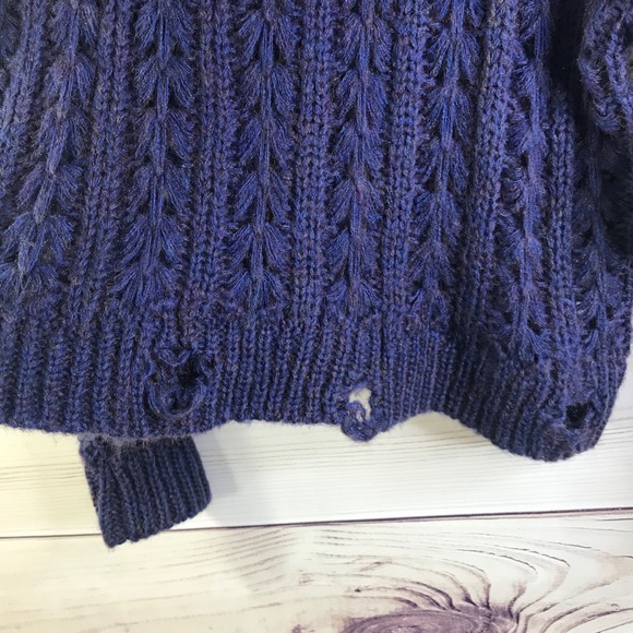 Altar’d State Cobalt Gold Marled Sweater NWT $70 - Picture 6 of 7